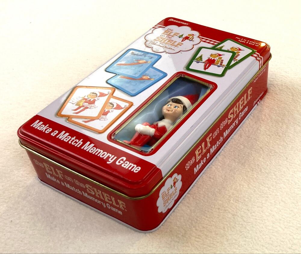 Elf on the Shelf Match Memory Game in Tin Cards Figure